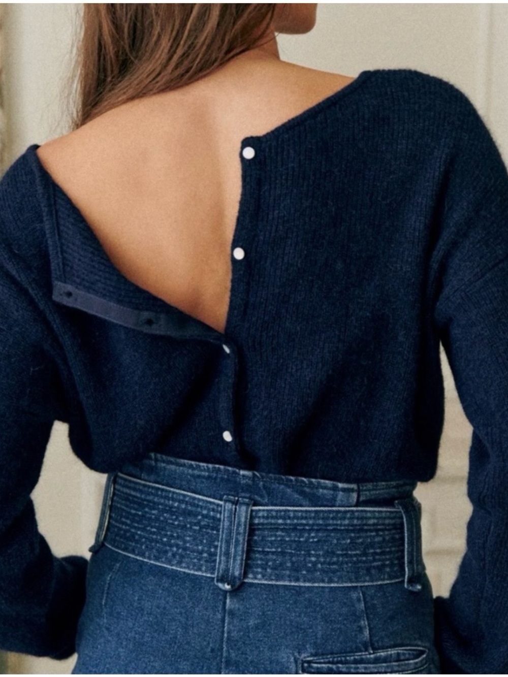 Sezane Gaspard Cardigan in Navy